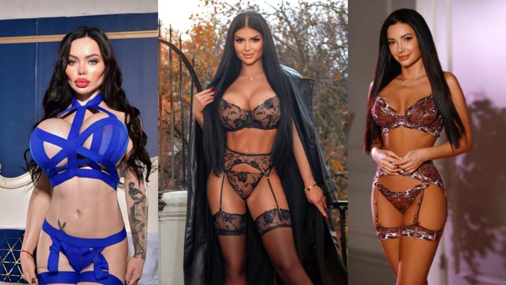 escort in blue lingerie