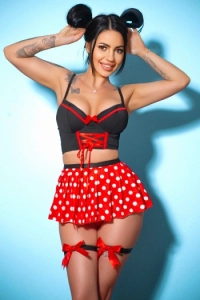 Sexy London escort from Eastern Europe wearing Micky Mouse ears 