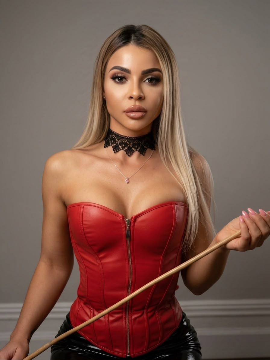 Mistress-Zoey holding a whip